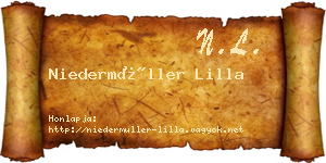 Niedermüller Lilla névjegykártya